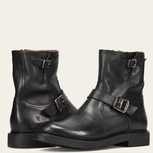 Frye Leather Moto Boots - Black - Size 7. **EXCELLENT CONDITION**